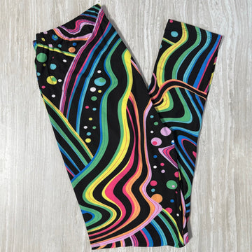 Festival Groovy Rainbow Lava Print Leggings