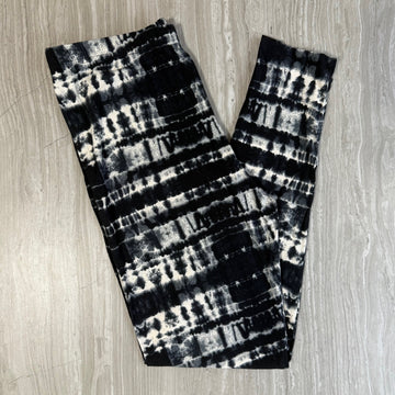 Black & White Shibori Tie Dye Print Leggings