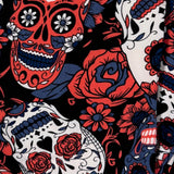 Coral Roses & Flowers Sugar Skull Print Soft Leggings