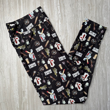 Zombie Movie Themed Print Soft Leggings