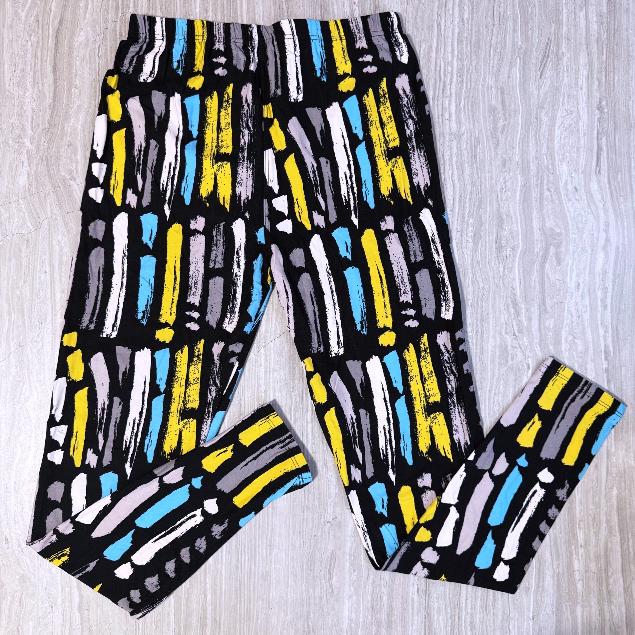 Bright Paint Strokes Print Soft Leggings