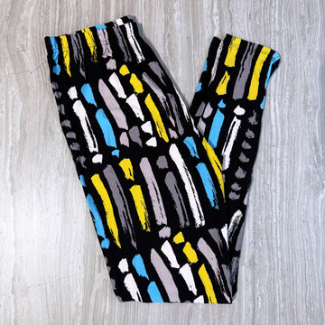 Bright Paint Strokes Print Soft Leggings