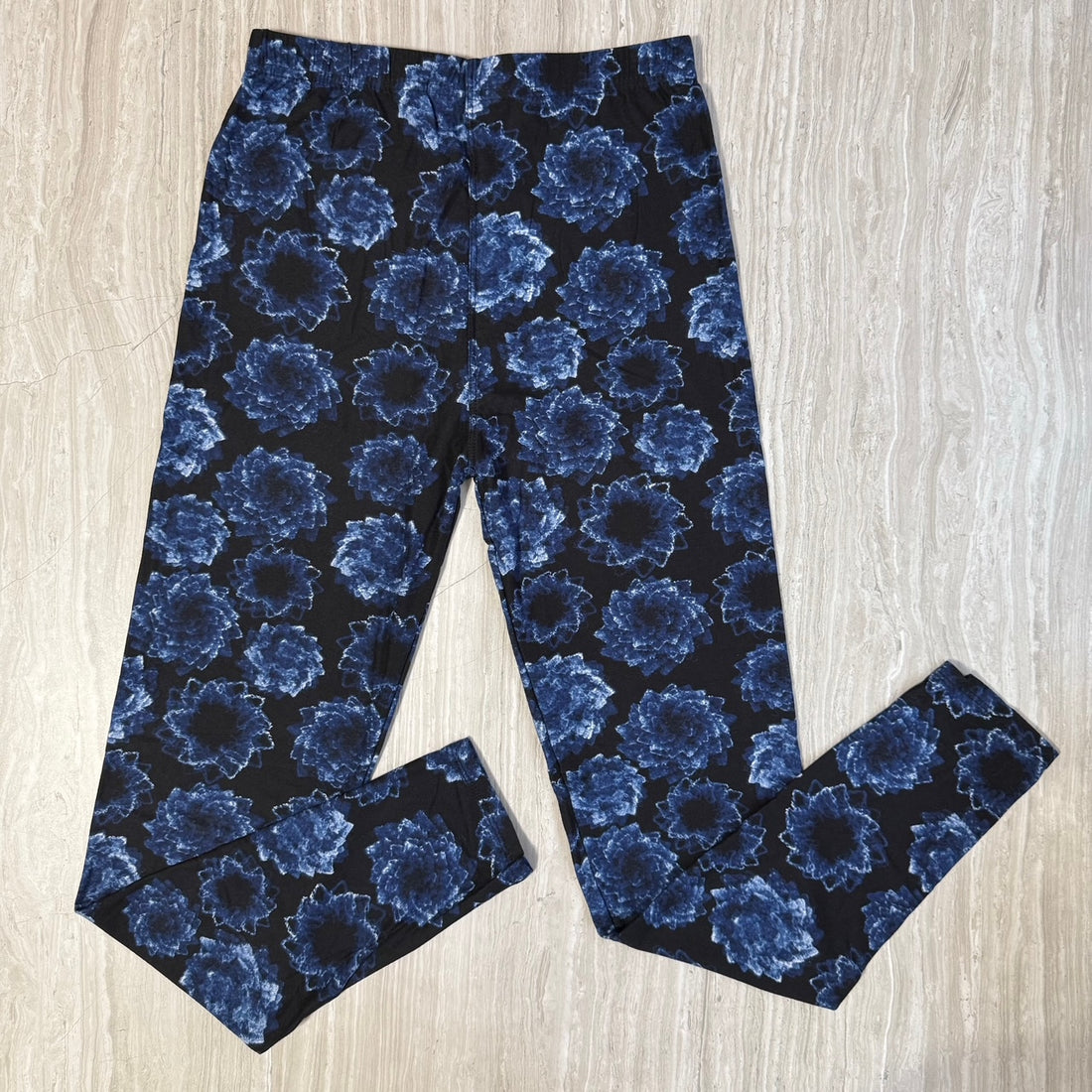 Electric Blue Flower Print Leggings