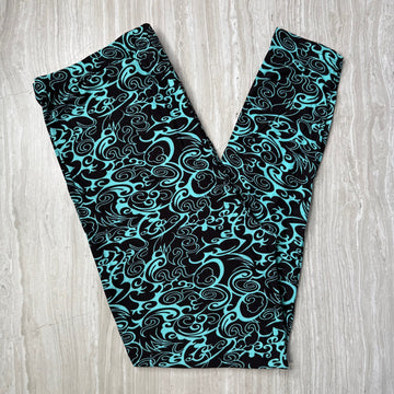 Teal Dragons Breath Galaxy Soft Leggings