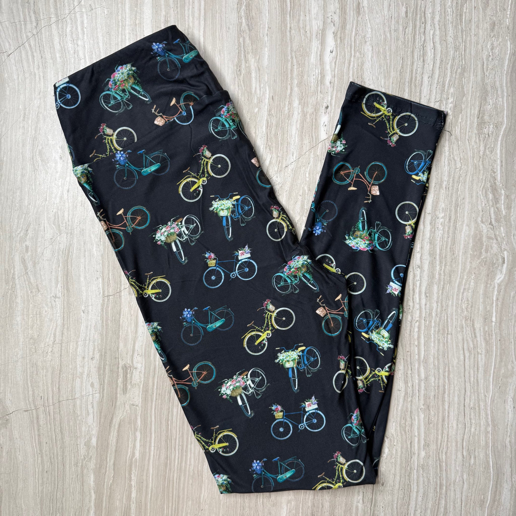 Bicycle Print Soft Leggings