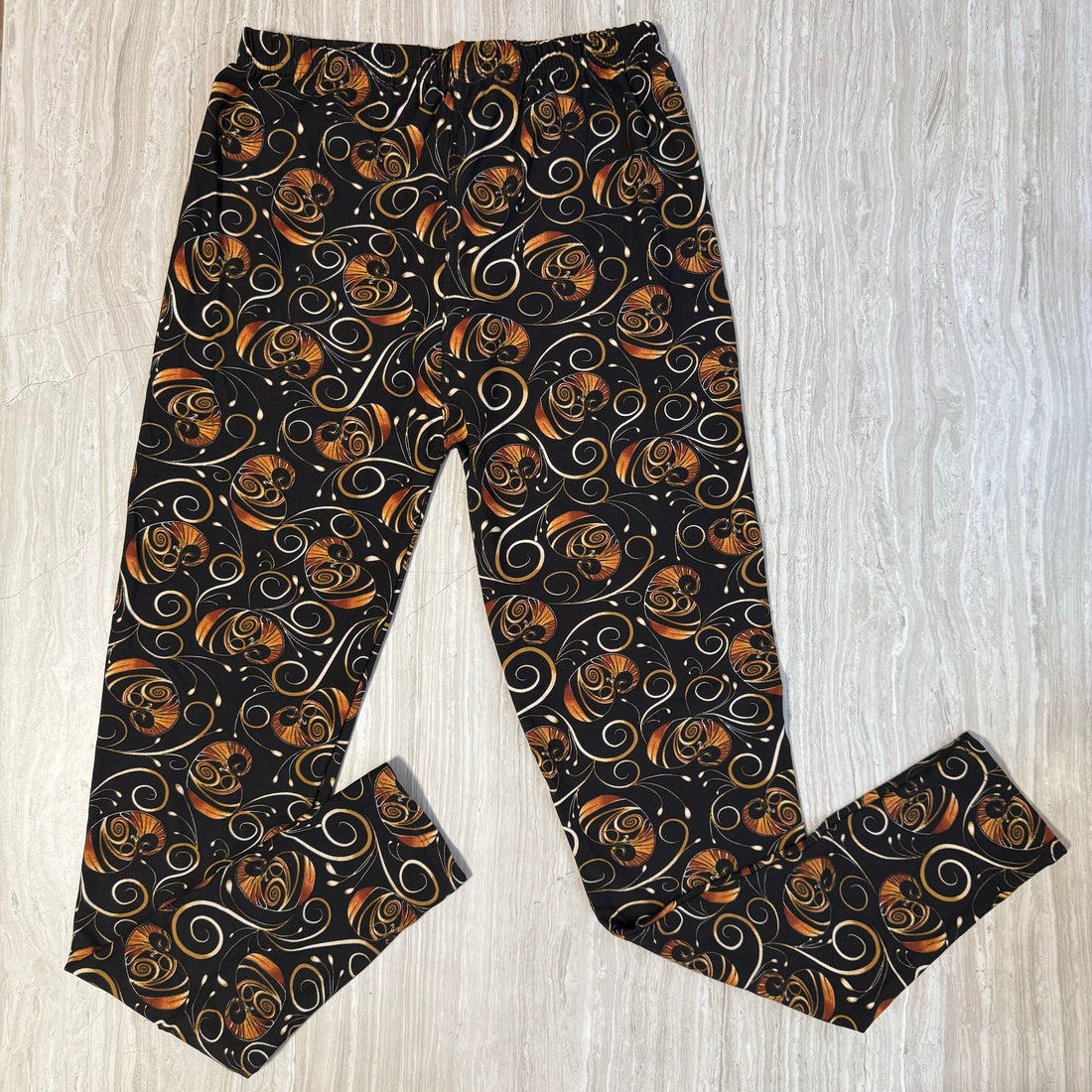 Golden Swirl Print Leggings