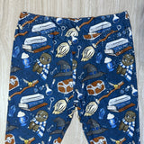 Blue Wizard House Print Black Soft Leggings