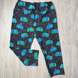 Blue Teal Camper Print Leggings