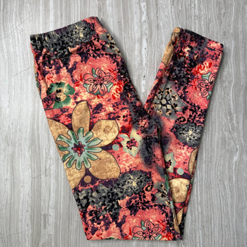 Faded Floral Print Leggings