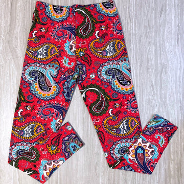 Watermelon Paisley Print Leggings