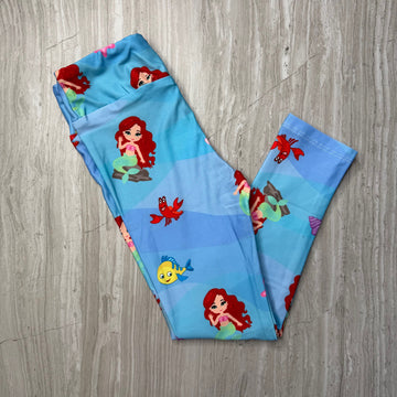 Little Mermaid Print Kids Leggings