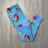Little Mermaid Print Kids Leggings