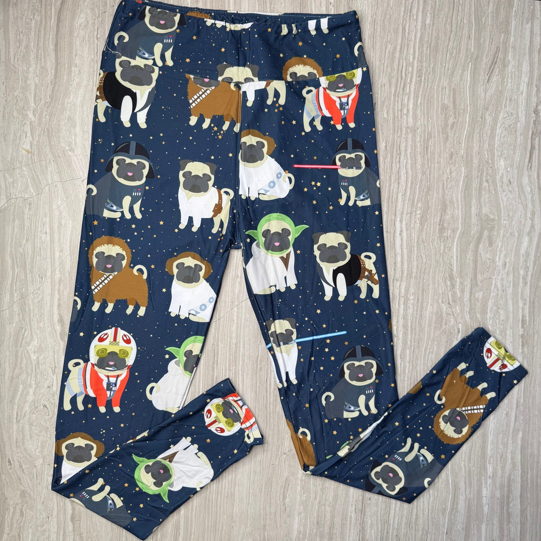 Pug Star Wars Print Leggings