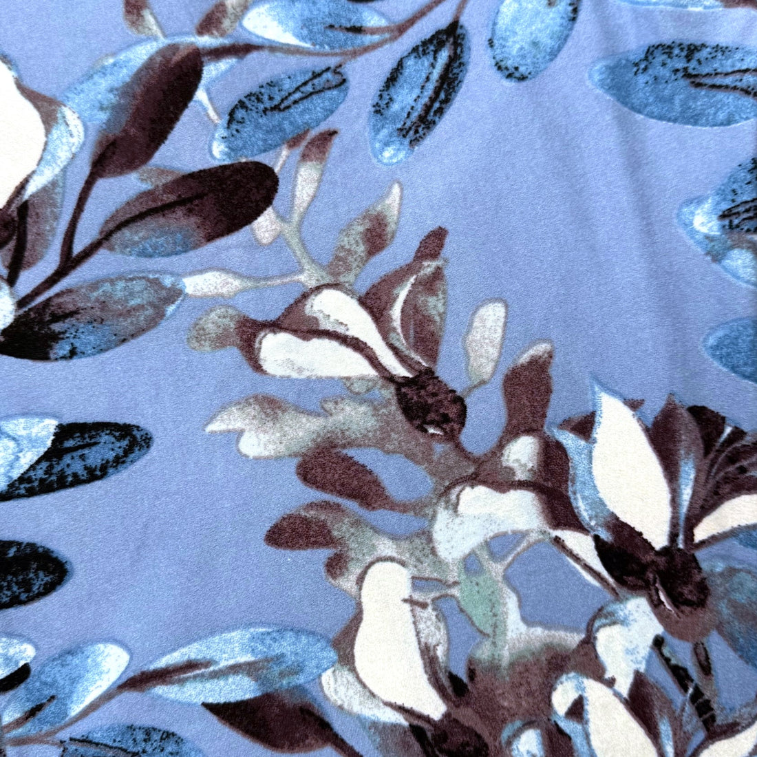 Ice Blue Floral Print Soft Leggings