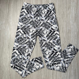 Contrasting Peony Print Leggings