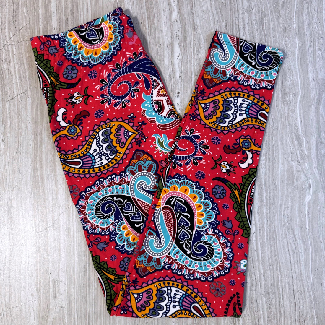 Watermelon Paisley Print Leggings