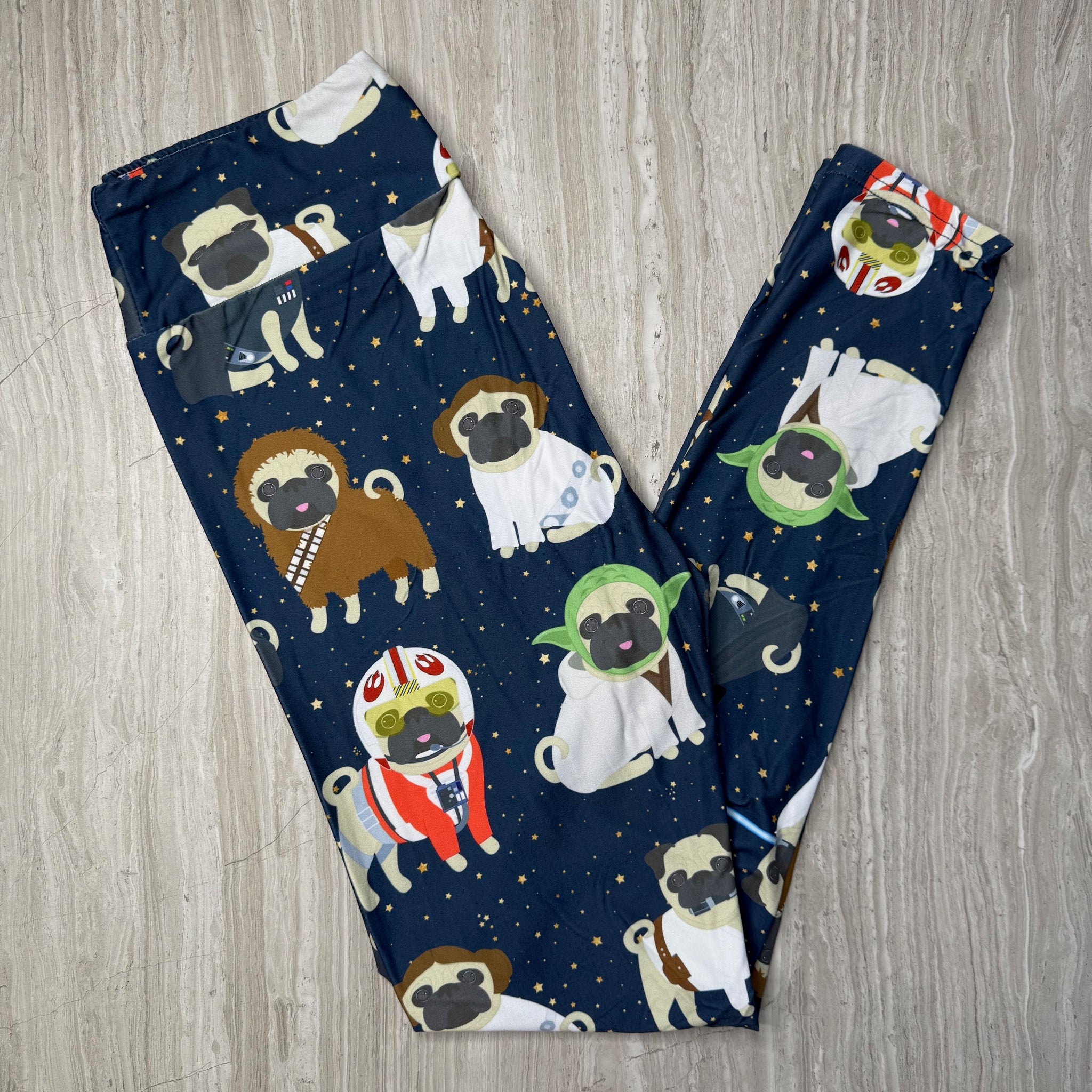 Pug Star Wars Print Leggings