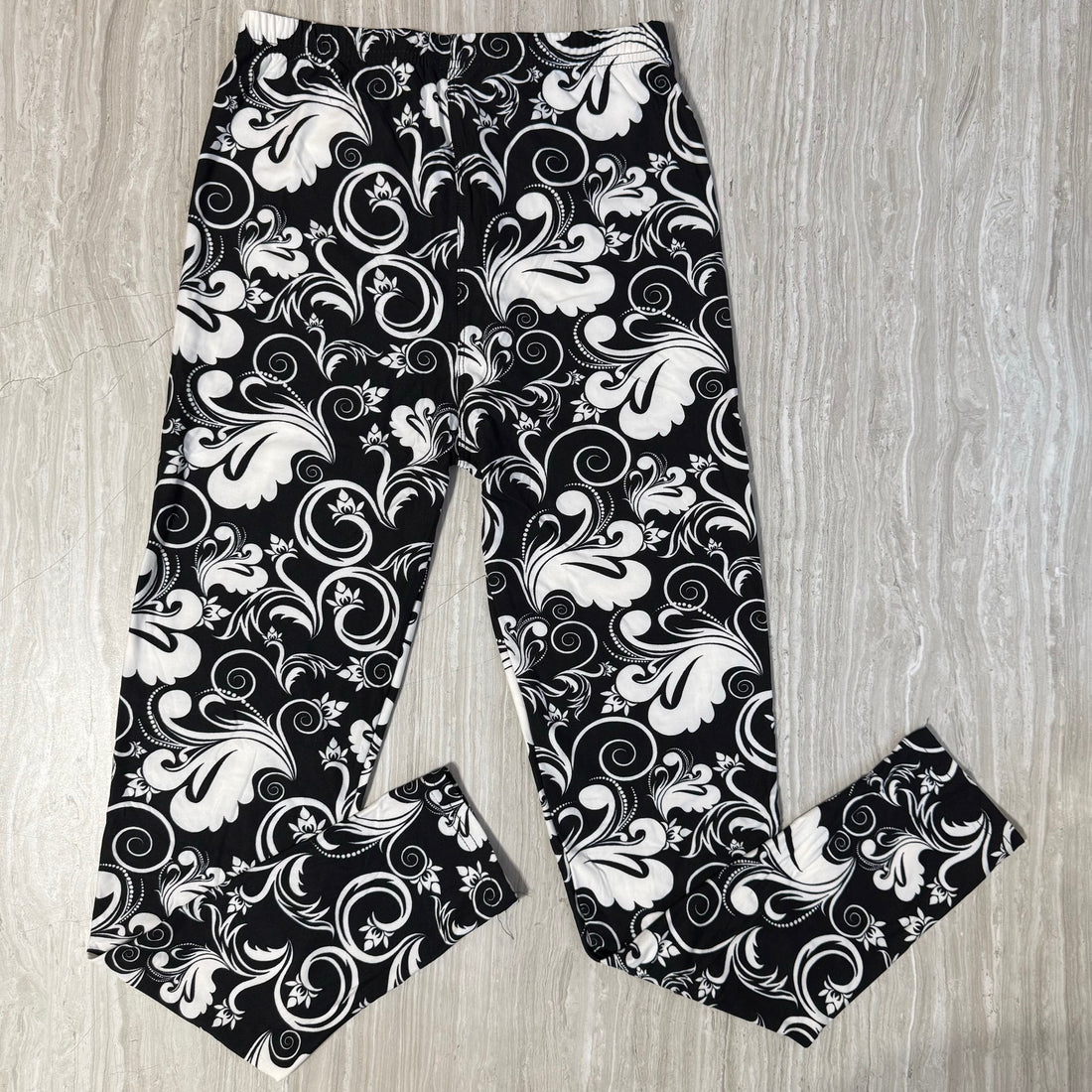 Black & White Swirl Print Leggings