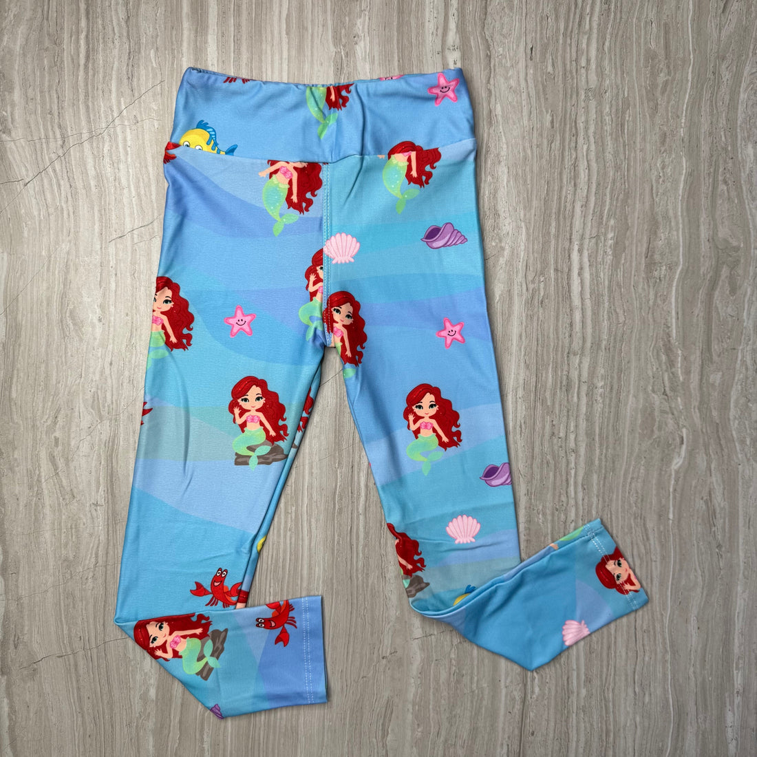 Little Mermaid Print Kids Leggings