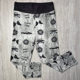 Supernatural Themed Print Capri or Full Length Soft Gray Leggings