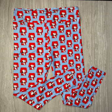 Snoopy House Print Leggings - Defective