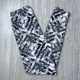 Contrasting Peony Print Leggings