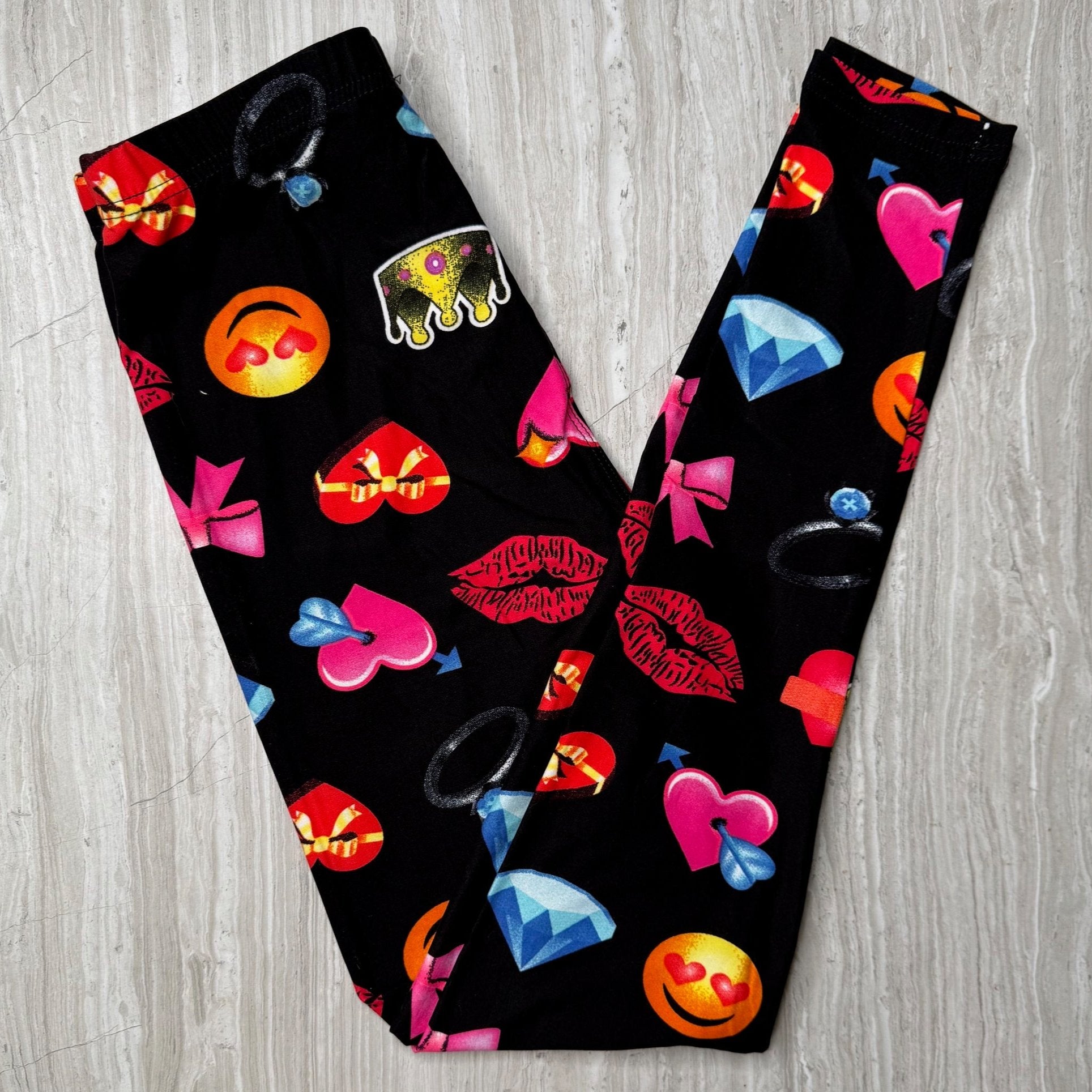 Heart Emoji Print Leggings