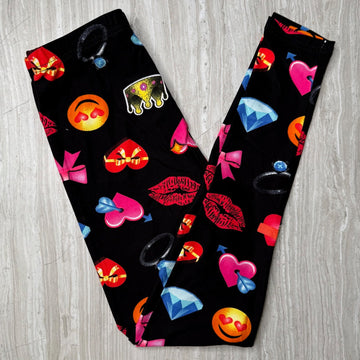 Heart Emoji Print Leggings