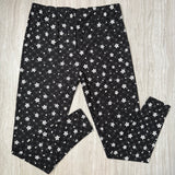 Cherry Blossom Flower Dot Print Black Leggings
