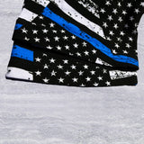 Thin Blue Line Flag Print Soft Leggings - Comfortable & Supportive for Everyday Wear - Capri or Full Length