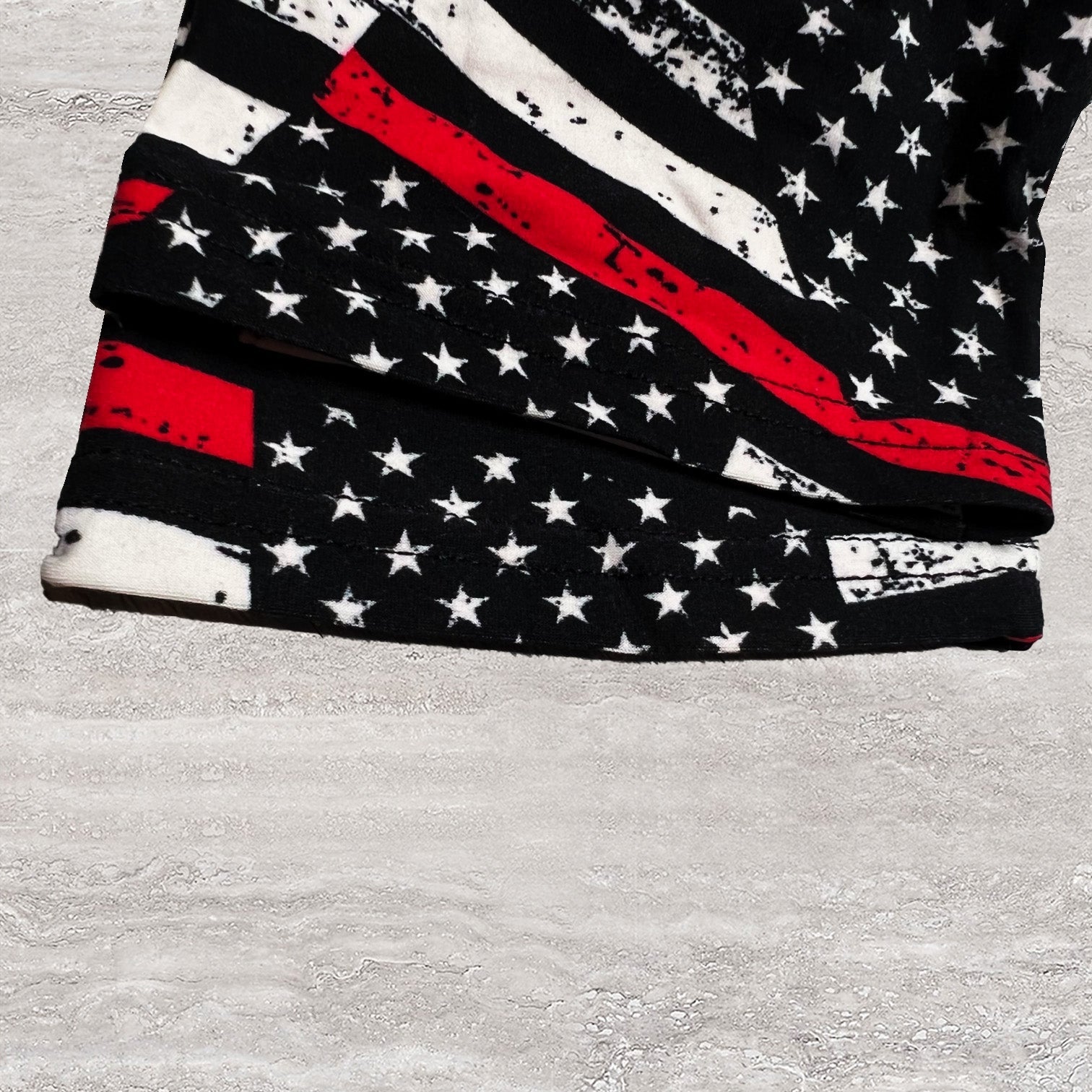 Firefighter Support Thin Red Line Flag Print Soft Leggings - Capri or Full Length