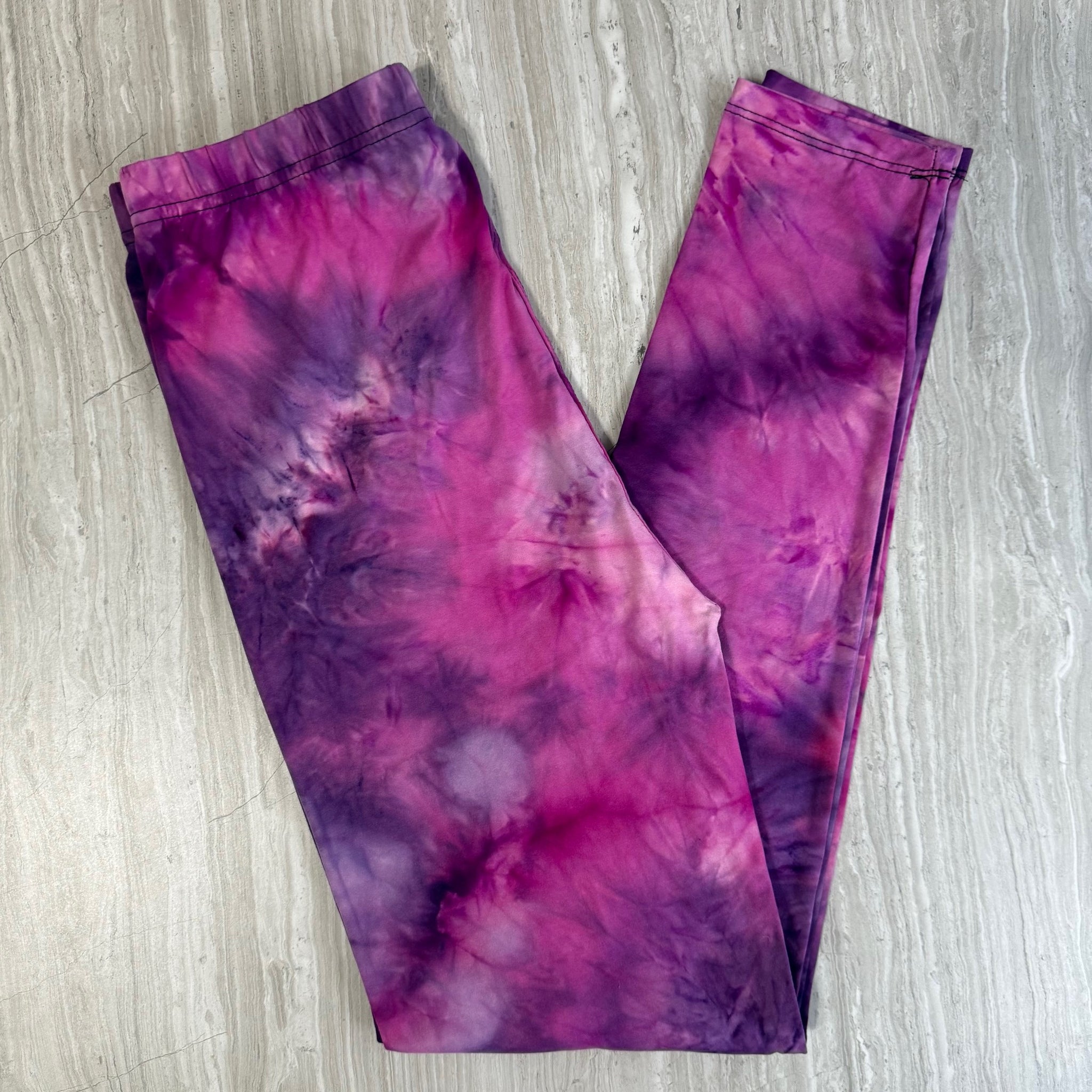 Pink Purple Tie Dye Print Soft Leggings