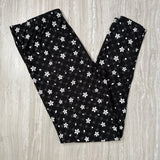 Cherry Blossom Flower Dot Print Black Leggings