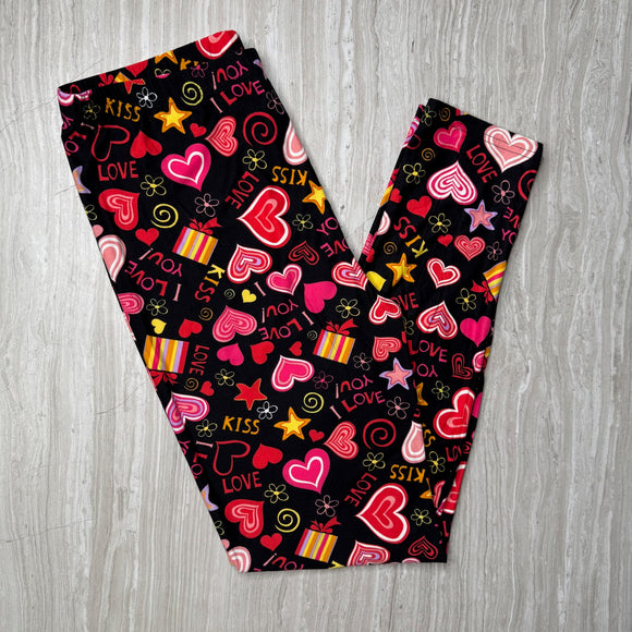 Valentines Day Present - I Love You Print Soft Leggings