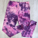 Pink Purple Tie Dye Print Soft Leggings