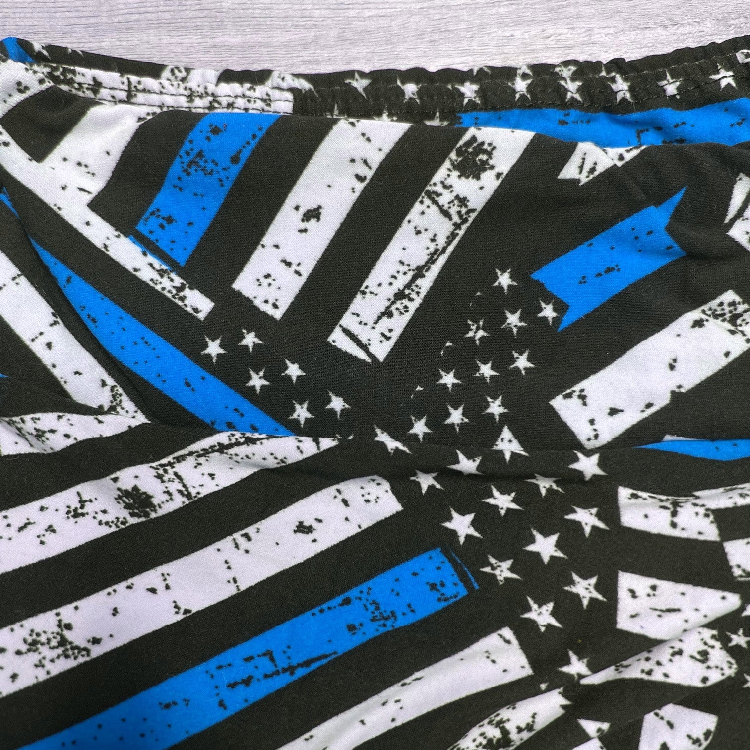 Thin Blue Line Flag Print Soft Leggings - Comfortable & Supportive for Everyday Wear - Capri or Full Length