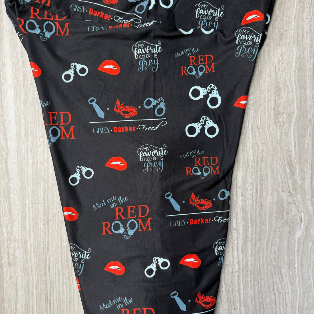 Red Room Themed Print Soft Leggings