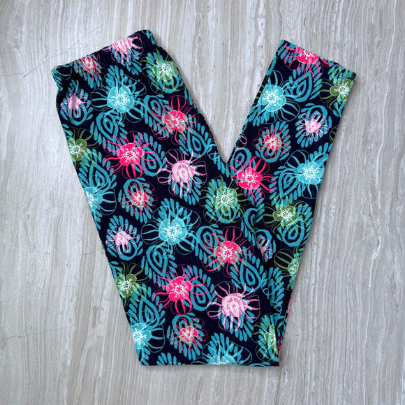 Neon Tropical Paradise Print Leggings