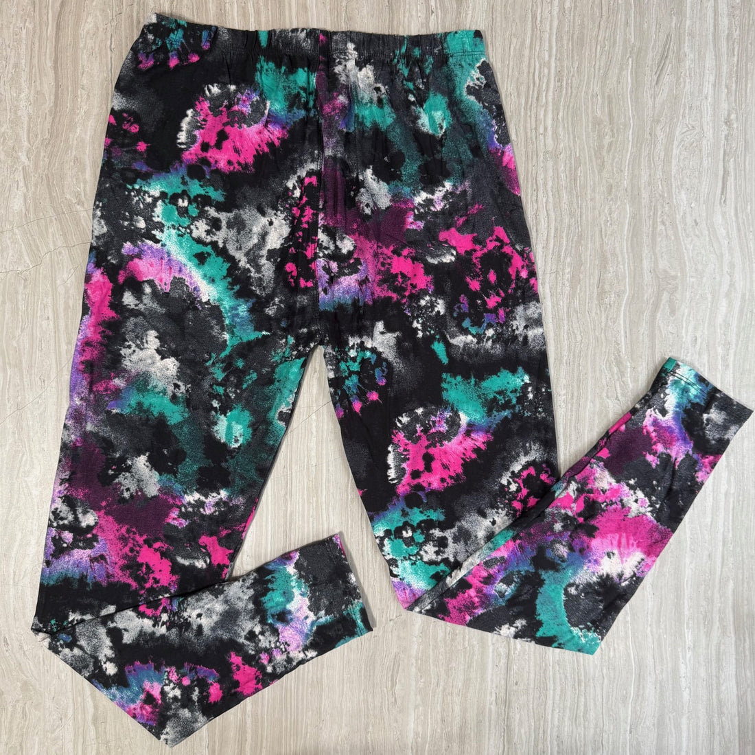 Retro Paint Splatter Tie Dye Print Leggings