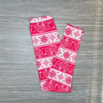 Pink Elephant Print Soft Leggings