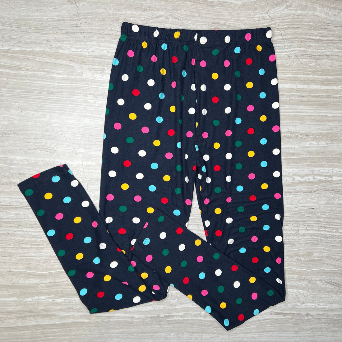 Colorful Polka Dot Print Navy Leggings