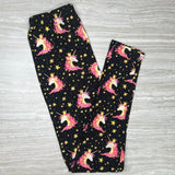 Pink Unicorn Princess Stardust Print Soft Leggings