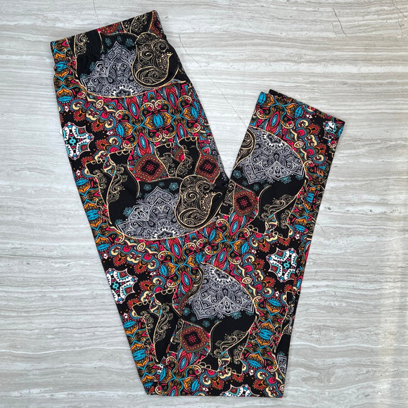 Large Elephant Print Leggings