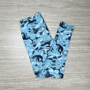 Deep Blue Sea Print Soft Leggings