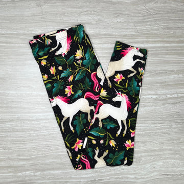 Unicorn Print Floral Leggings