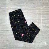 Black Void Cat Print Soft Leggings - Adult & Kids Sizes