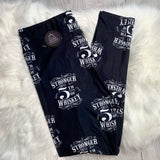 Stronger Than a 5th of Whisky Print Black Soft Leggings