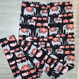 Cute Elephant Print Leggings - Adult & Kid Sizes