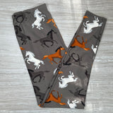 Wild Horses Print Soft Leggings - Adult & Kid Sizes
