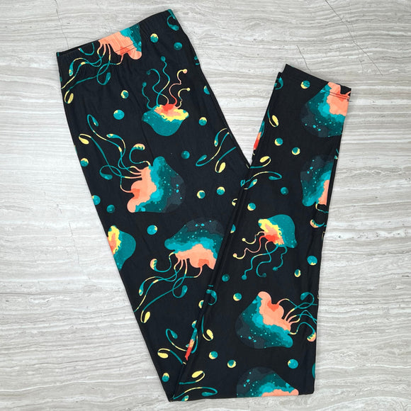 Jellyfish Print Soft Leggings - Adult & Kid Sizes